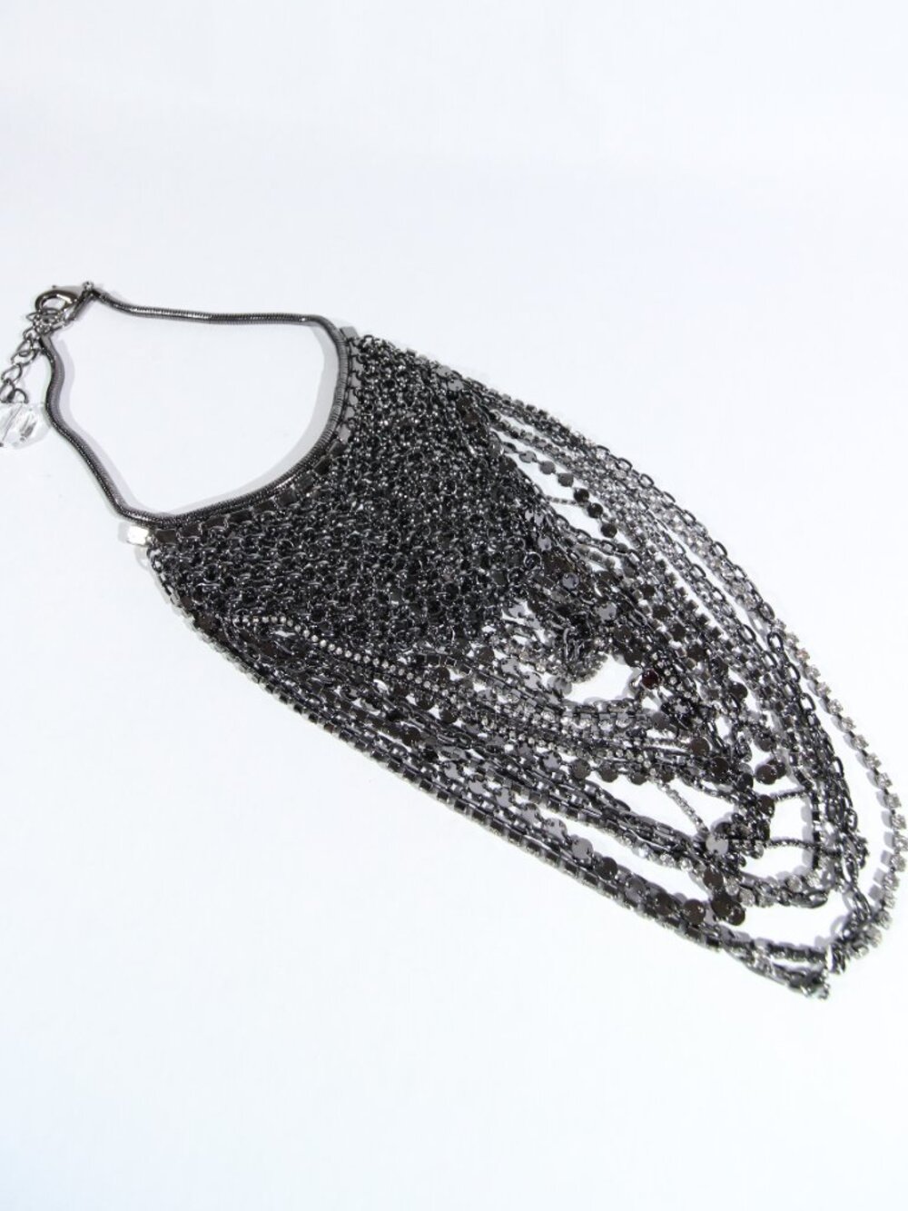 Chico's Couture Festival Gunmetal Color with Multi-Strand Rhinestones - Picture 5 of 7